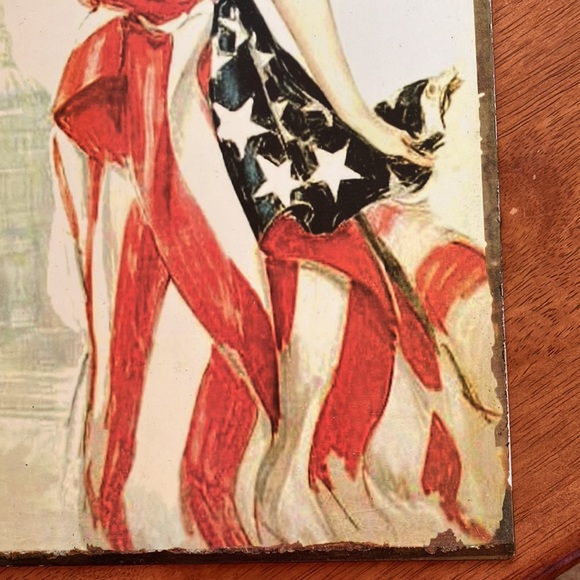 Vintage-look metal wall hanging from Hobby Lobby of WW1 Red Cross poster - Picture 5 of 16